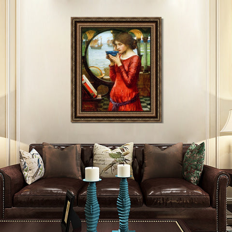 INVIN ART Framed Canvas Art Giclee Print Destiny 1900 by John William Waterhouse Wall Art Living Room Home Office Decorations