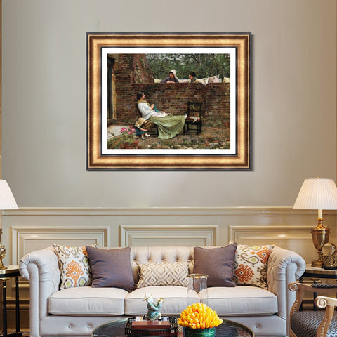 INVIN ART Framed Canvas Art Giclee Print Series#010 by John William Waterhouse Wall Art Living Room Home Office Decorations