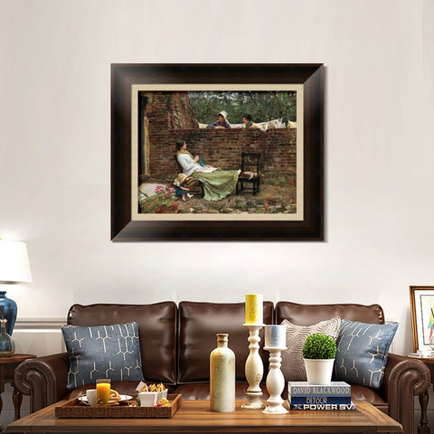 INVIN ART Framed Canvas Art Giclee Print Series#010 by John William Waterhouse Wall Art Living Room Home Office Decorations