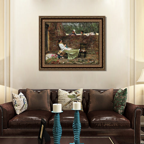 INVIN ART Framed Canvas Art Giclee Print Series#010 by John William Waterhouse Wall Art Living Room Home Office Decorations
