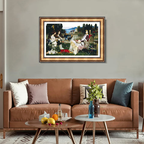 INVIN ART Framed Canvas Art Giclee Print Saint Cecilia 1895 by John William Waterhouse Wall Art Living Room Home Office Decorations