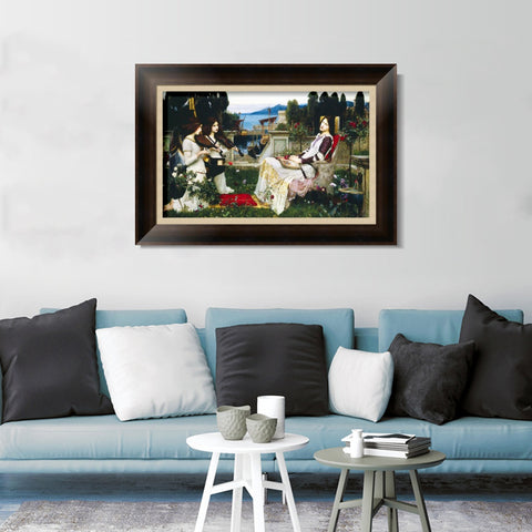 INVIN ART Framed Canvas Art Giclee Print Saint Cecilia 1895 by John William Waterhouse Wall Art Living Room Home Office Decorations