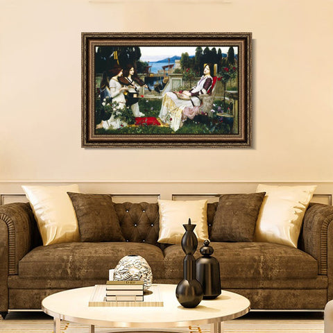 INVIN ART Framed Canvas Art Giclee Print Saint Cecilia 1895 by John William Waterhouse Wall Art Living Room Home Office Decorations