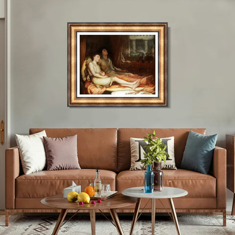 INVIN ART Framed Canvas Art Giclee Print Sleep and His Half-Brother Death 1874 by John William Waterhouse Wall Art Living Room Home Office Decorations