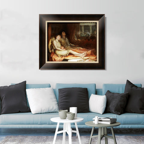 INVIN ART Framed Canvas Art Giclee Print Sleep and His Half-Brother Death 1874 by John William Waterhouse Wall Art Living Room Home Office Decorations