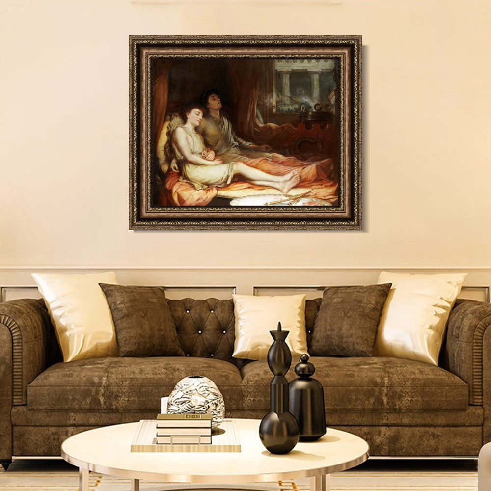 INVIN ART Framed Canvas Art Giclee Print Sleep and His Half-Brother Death 1874 by John William Waterhouse Wall Art