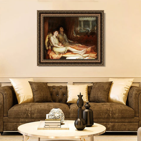 INVIN ART Framed Canvas Art Giclee Print Sleep and His Half-Brother Death 1874 by John William Waterhouse Wall Art Living Room Home Office Decorations