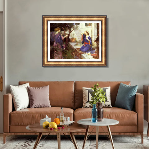 INVIN ART Framed Canvas Art Giclee Print Series#016 by John William Waterhouse Wall Art Living Room Home Office Decorations