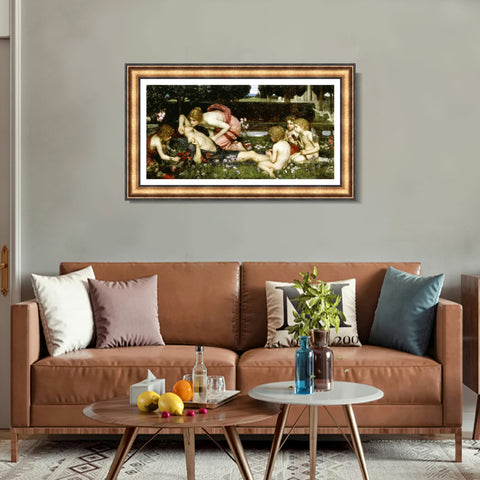 INVIN ART Framed Canvas Art Giclee Print Series#017 by John William Waterhouse Wall Art Living Room Home Office Decorations