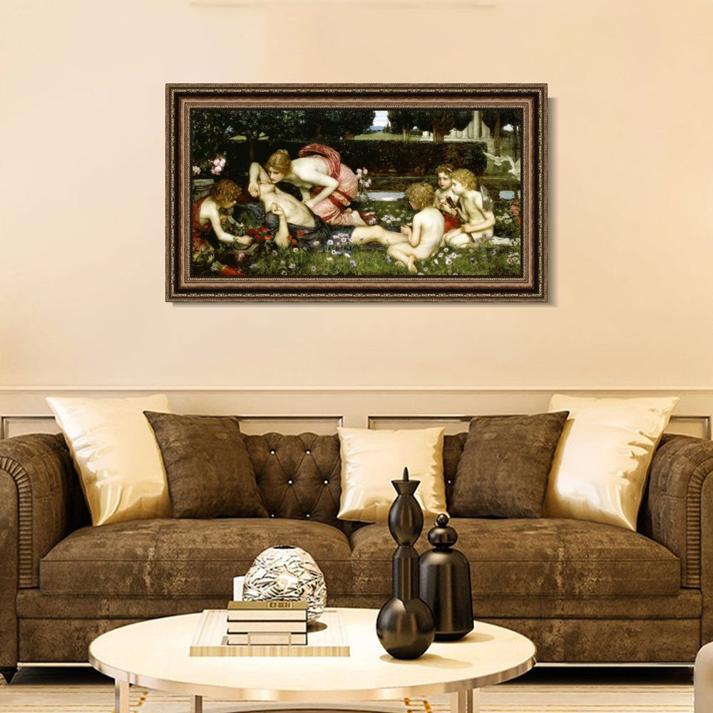 INVIN ART Framed Canvas Art Giclee Print Series#017 by John William Waterhouse Wall Art