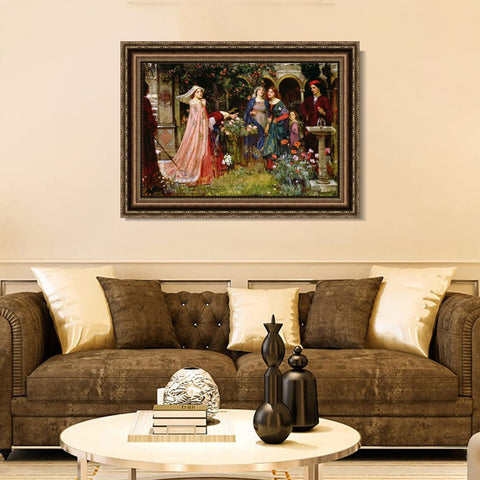 INVIN ART Framed Canvas Art Giclee Print Series#021 by John William Waterhouse Wall Art Living Room Home Office Decorations