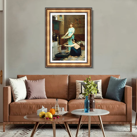 INVIN ART Framed Canvas Art Giclee Print Series#023 by John William Waterhouse Wall Art Living Room Home Office Decorations