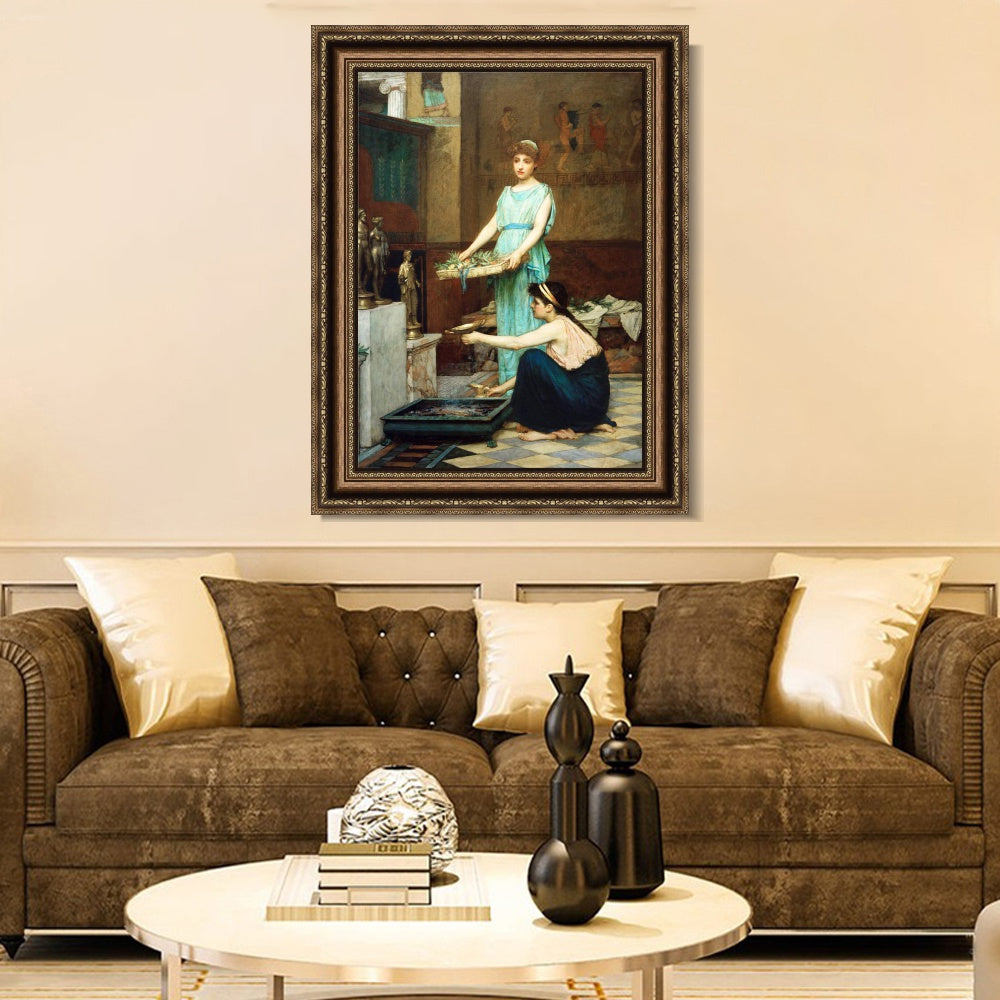 INVIN ART Framed Canvas Art Giclee Print Series#023 by John William Waterhouse Wall Art