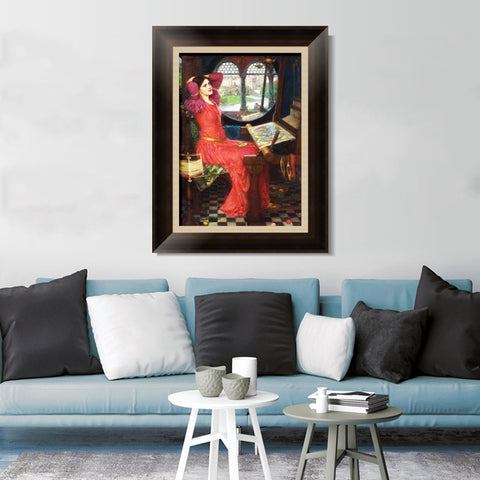 INVIN ART Framed Canvas Art Giclee Print The Lady of Shalott by John William Waterhouse Wall Art Living Room Home Office Decorations