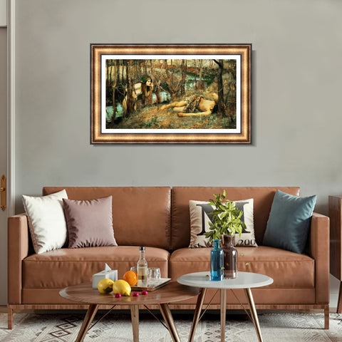 INVIN ART Framed Canvas Art Giclee Print The Naiad by John William Waterhouse Wall Art Living Room Home Office Decorations