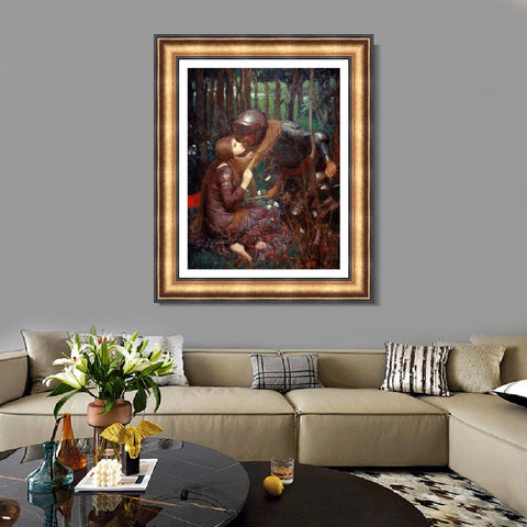 INVIN ART Framed Canvas Art Giclee Print La Belle Dame Sans Merci by John William Waterhouse Wall Art Living Room Home Office Decorations