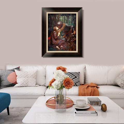 INVIN ART Framed Canvas Art Giclee Print La Belle Dame Sans Merci by John William Waterhouse Wall Art Living Room Home Office Decorations