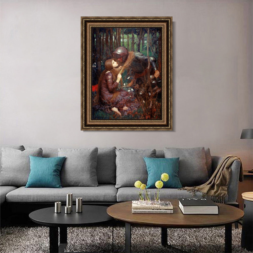 INVIN ART Framed Canvas Art Giclee Print La Belle Dame Sans Merci by John William Waterhouse Wall Art