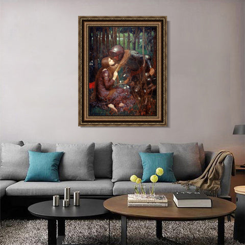INVIN ART Framed Canvas Art Giclee Print La Belle Dame Sans Merci by John William Waterhouse Wall Art Living Room Home Office Decorations