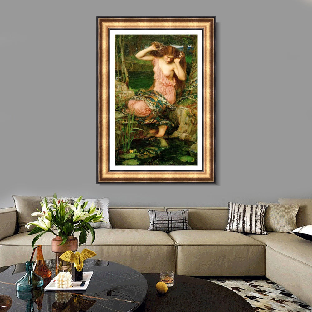INVIN ART Framed Canvas Art Giclee Print Lamia by John William Waterhouse Wall Art