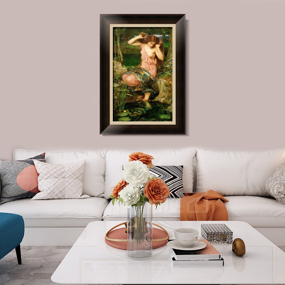 INVIN ART Framed Canvas Art Giclee Print Lamia by John William Waterhouse Wall Art