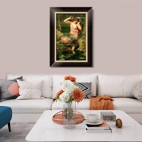 INVIN ART Framed Canvas Art Giclee Print Series#035 by John William Waterhouse Wall Art Living Room Home Office Decorations