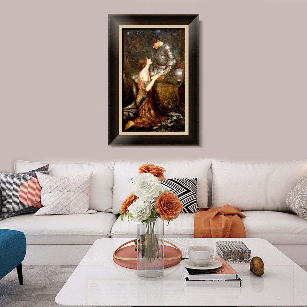 INVIN ART Framed Canvas Art Giclee Print Lamia and the Soldier by John William Waterhouse Wall Art