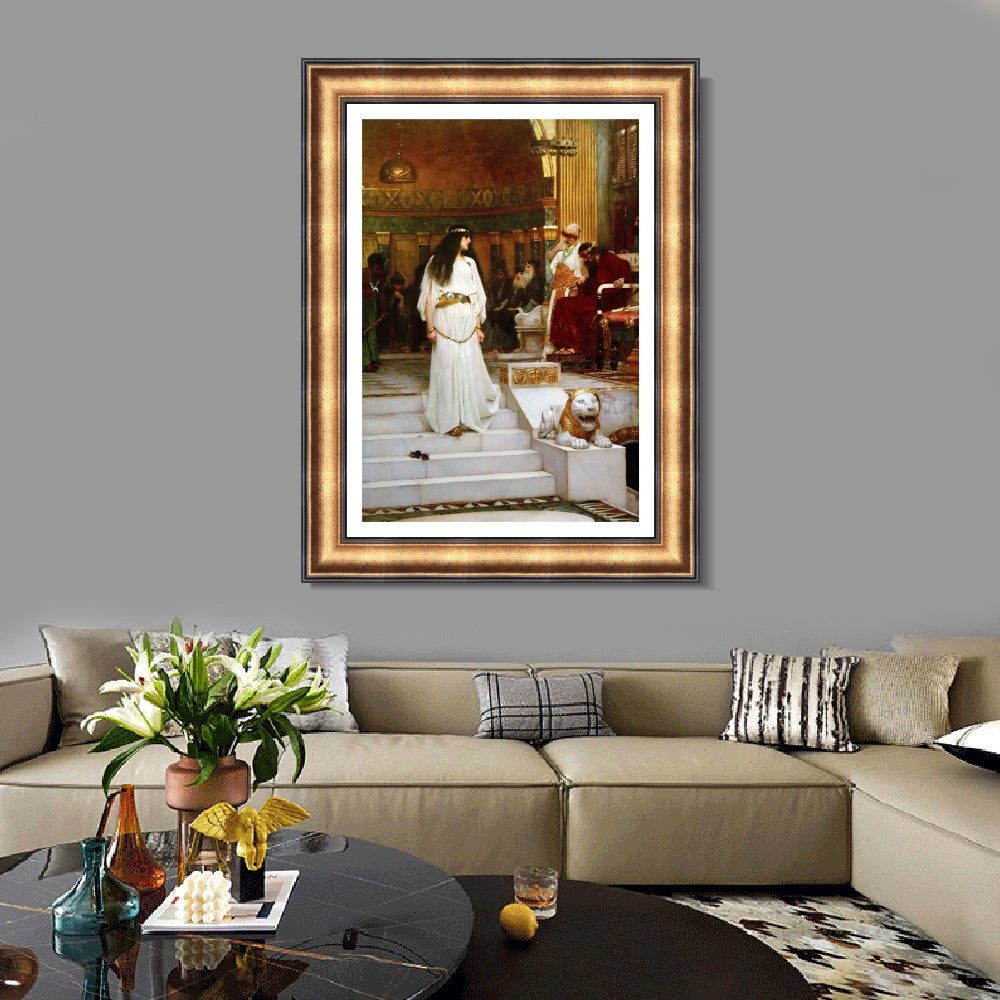INVIN ART Framed Canvas Art Giclee Print Mariamne Leaving The Judgement Seat of Herod by John William Waterhouse Wall Art
