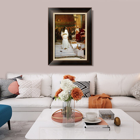 INVIN ART Framed Canvas Art Giclee Print Mariamne Leaving The Judgement Seat of Herod by John William Waterhouse Wall Art Living Room Home Office Decorations