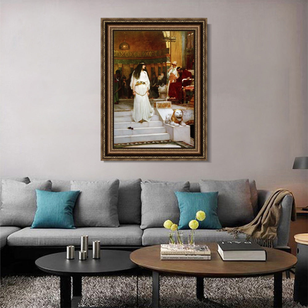 INVIN ART Framed Canvas Art Giclee Print Mariamne Leaving The Judgement Seat of Herod by John William Waterhouse Wall Art