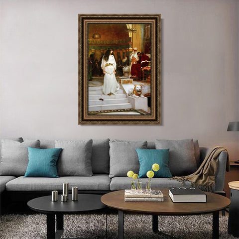 INVIN ART Framed Canvas Art Giclee Print Mariamne Leaving The Judgement Seat of Herod by John William Waterhouse Wall Art Living Room Home Office Decorations