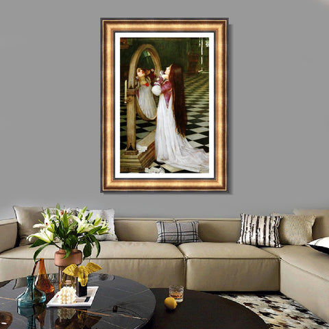 INVIN ART Framed Canvas Art Giclee Print Mariana in The South by John William Waterhouse Wall Art Living Room Home Office Decorations