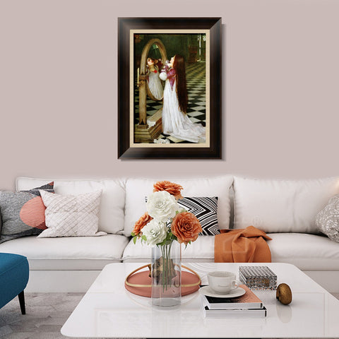 INVIN ART Framed Canvas Art Giclee Print Mariana in The South by John William Waterhouse Wall Art Living Room Home Office Decorations