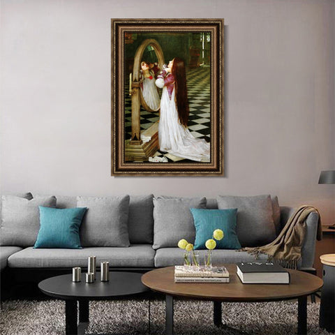 INVIN ART Framed Canvas Art Giclee Print Mariana in The South by John William Waterhouse Wall Art Living Room Home Office Decorations