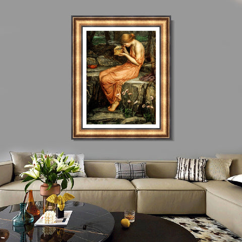 INVIN ART Framed Canvas Art Giclee Print Series#048 by John William Waterhouse Wall Art Living Room Home Office Decorations