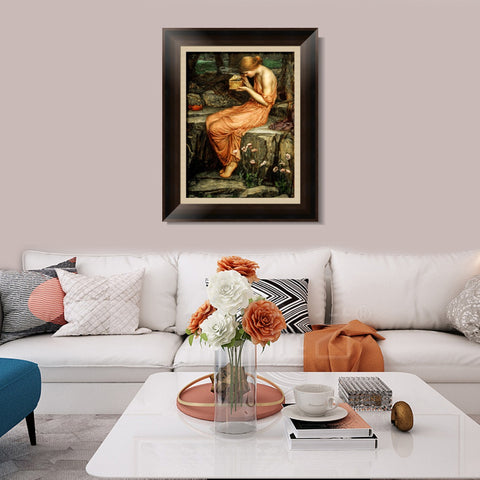 INVIN ART Framed Canvas Art Giclee Print Series#048 by John William Waterhouse Wall Art Living Room Home Office Decorations