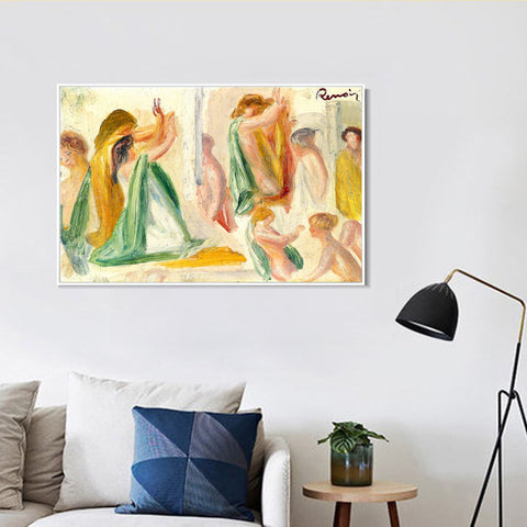 INVIN ART Framed Canvas ESQUISSE POUR OEDIPE by Pierre Auguste Renoir Wall Art Living Room Home Office Decorations