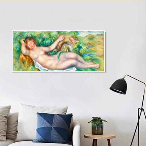 INVIN ART Framed Canvas LA SOURCE by Pierre Auguste Renoir Wall Art Living Room Home Office Decorations