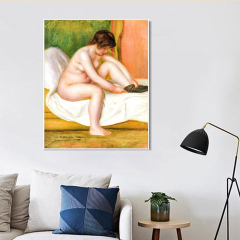 INVIN ART Framed Canvas Nude 1841-1919 by Pierre Auguste Renoir Wall Art Living Room Home Office Decorations