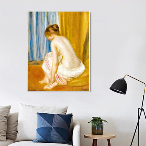INVIN ART Framed Canvas BAIGNEUSE2 by Pierre Auguste Renoir Wall Art Living Room Home Office Decorations
