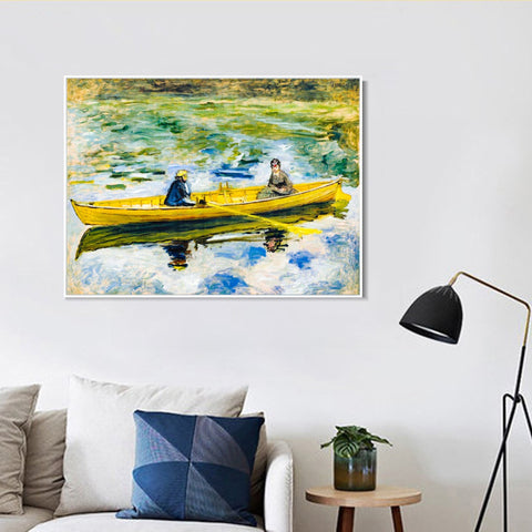 INVIN ART Framed Canvas CLAUDE MONET ET MME HENRIOT by Pierre Auguste Renoir Wall Art Living Room Home Office Decorations
