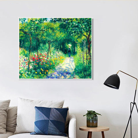 INVIN ART Framed Canvas FEMMES DANS UN JARDIN by Pierre Auguste Renoir Wall Art Living Room Home Office Decorations