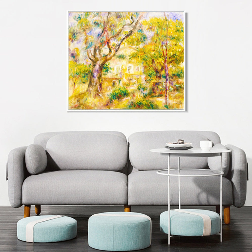INVIN ART Framed Canvas The Farm at Les Collettes, Cagnes by Pierre Auguste Renoir Wall Art Living Room Home Office Decorations