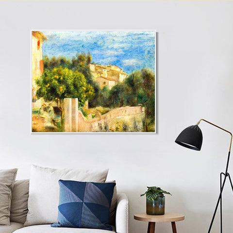 INVIN ART Framed Canvas LA MAISON DE L'ARTISTE A CAGNES by Pierre Auguste Renoir Wall Art Living Room Home Office Decorations