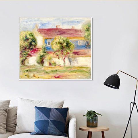 INVIN ART Framed Canvas LA MAISON DE L'ARTISTE by Pierre Auguste Renoir Wall Art Living Room Home Office Decorations