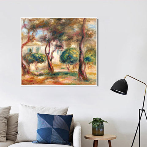 INVIN ART Framed Canvas LE JARDIN DES COLLETTES by Pierre Auguste Renoir Wall Art Living Room Home Office Decorations