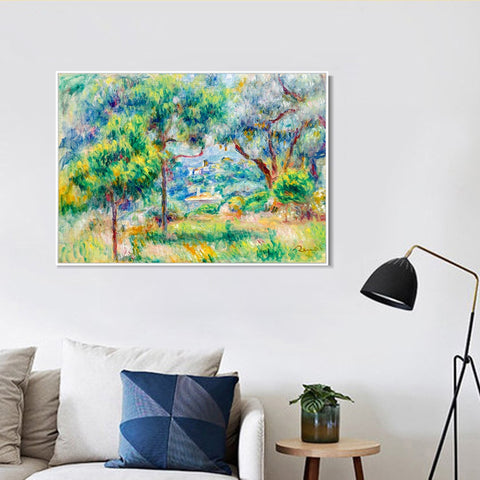 INVIN ART Framed Canvas LE VILLAGE DE CAGNES VU DE LA TERRASE DES COLLETTES by Pierre Auguste Renoir Wall Art Living Room Home Office Decorations