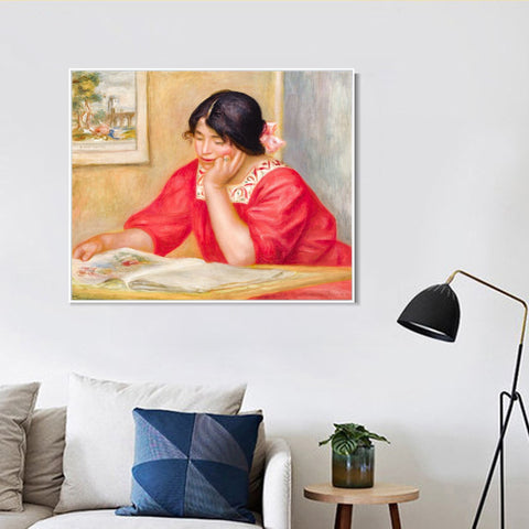 INVIN ART Framed Canvas LEONTINE LISANT by Pierre Auguste Renoir Wall Art Living Room Home Office Decorations