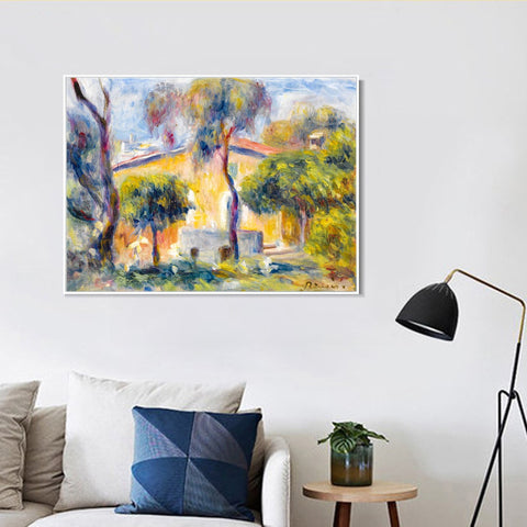 INVIN ART Framed Canvas MAISONS A CAGNES by Pierre Auguste Renoir Wall Art Living Room Home Office Decorations