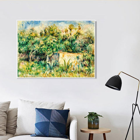 INVIN ART Framed Canvas PAYSAGE À LA CABANE by Pierre Auguste Renoir Wall Art Living Room Home Office Decorations